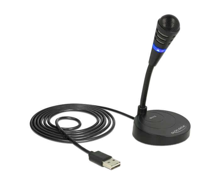 DELOCK USB μικρόφωνο 65868 με βάση και mute button MICR