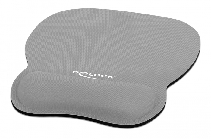 DELOCK Mousepad 12698 με στήριγμα καρπού 245x206 mm γκρ
