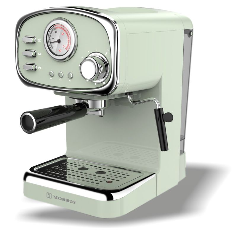 - ΣΗΜΑΝΤΙΚΟ: Σε περίπτωση διαφοράς τιμής από το κατάστημα ισχύει παντα και μόνο η τιμή του καταστήματος Καφετιέρα Espresso Morris Retro Light Green R20807EMG R