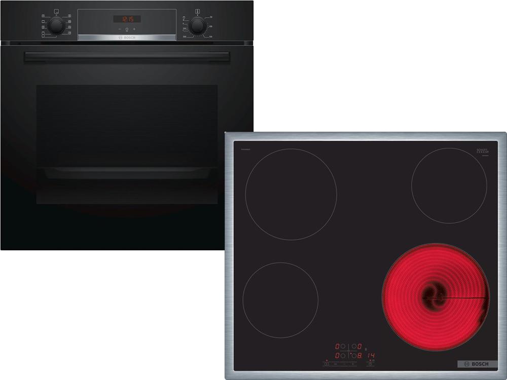 Set Εντοιχισμού Bosch Φούρνος HBA534EB0 + Εστίες Κεραμι