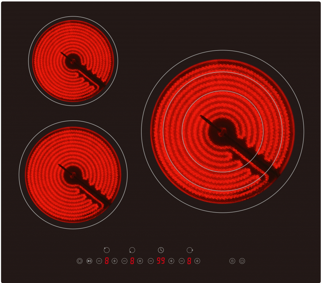 Εστία Αυτόνομη Κεραμική Arielli ACH-593T 3 Θέσεων με Λε