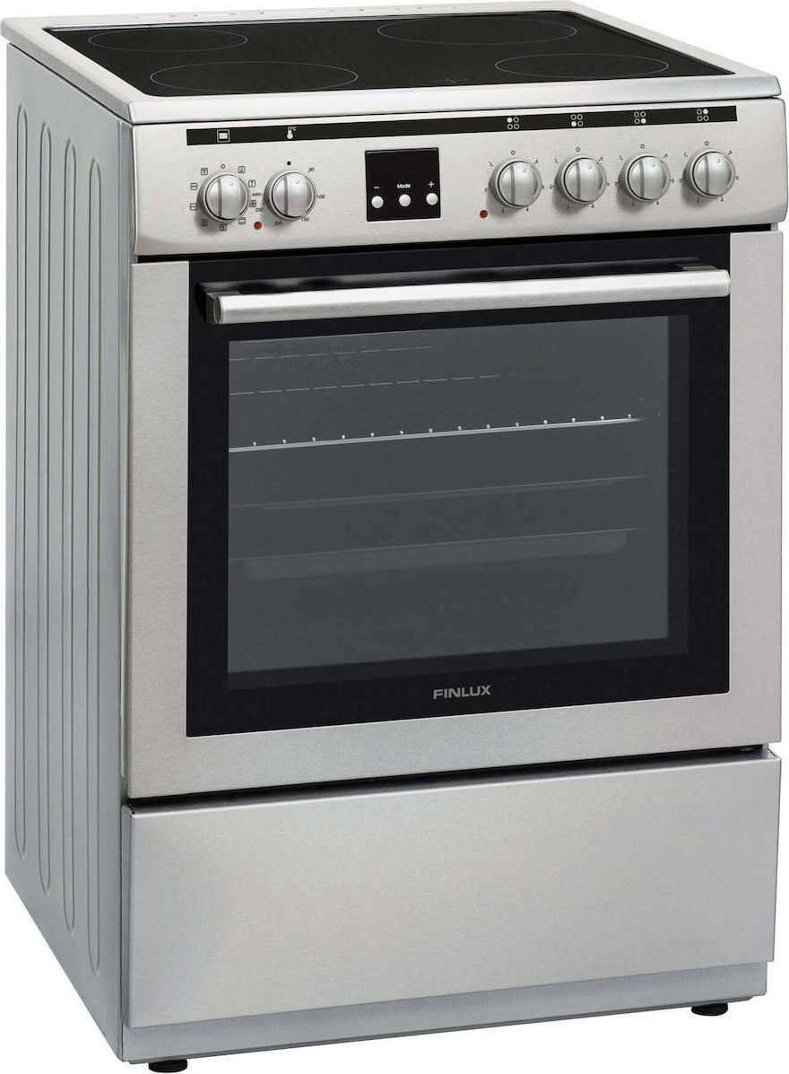Finlux FLCM 6000A IX Κουζίνα 56lt με Κεραμικές Εστίες Π