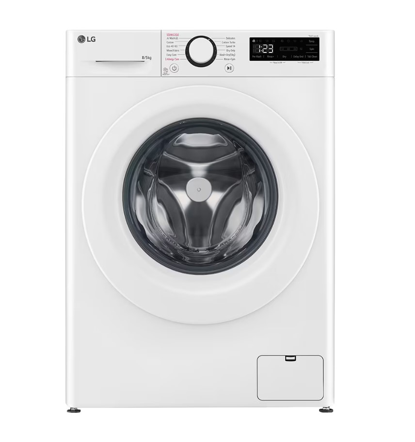 LG F2DR508SWW Πλυντήριο-Στεγνωτήριο Ρούχων 8kg/5kg, 120