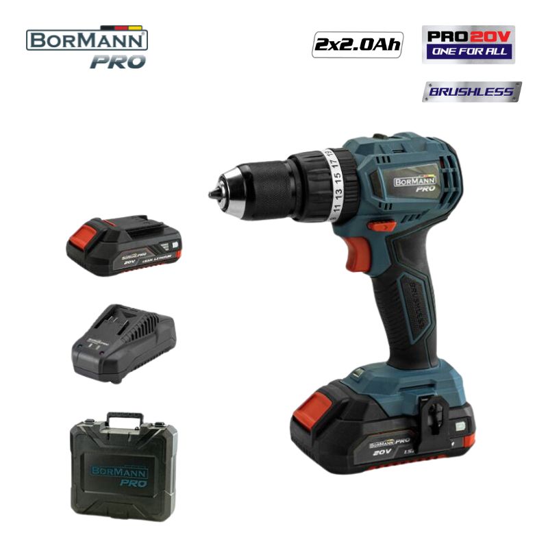 BORMANN Pro BBP5144 Σετ Δραπανοκατσάβιδο Compact,Brushless μπαταρίας 20V,Li-Ion με 2 Ταχύτητες 078968