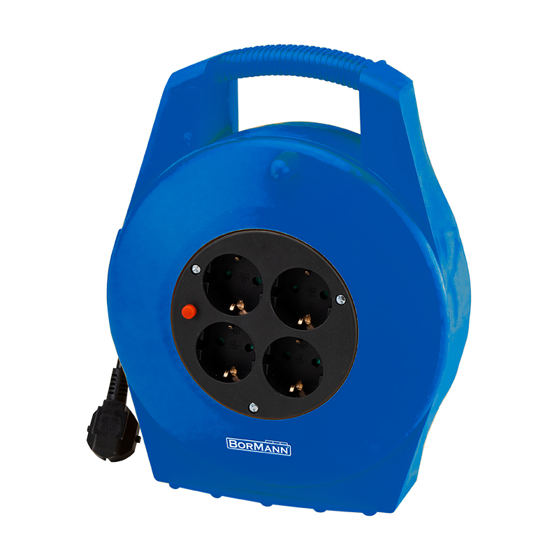 BORMANN BCR2220 Μπαλαντέζα Καρούλι Με Προστασία Υπερθέρμανσης 15m 3X1.5mm Κλειστού Τύπου, 4 Πρίζες 054030